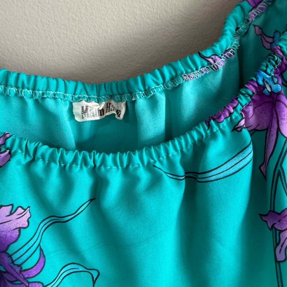 Turquoise Floral Ruffle Romper - Picture 5 of 6